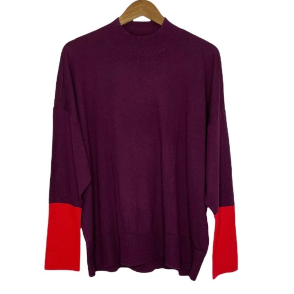 Universal Standard Mel Color-Block Mockneck Sweater - 22/24 (US L) NWT!